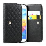 Wholesale Samsung Galaxy S3 S4 S5 Universal Flip Leather Wallet Case with Strap (Black)